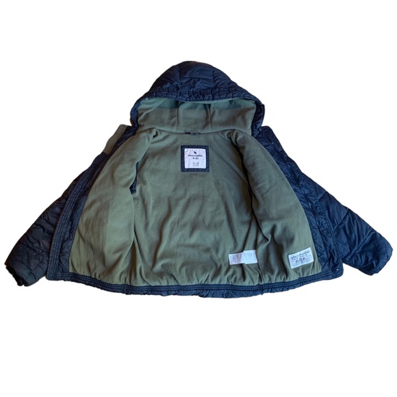 Navy Abercrombie & Fitch Puffer Jacket Size 11/12 - Picture 6 of 7